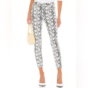 Frame Ali High Rise Cigarette Jeans Women’s Size 24 Gray Python Skinny Fit‎ NEW!